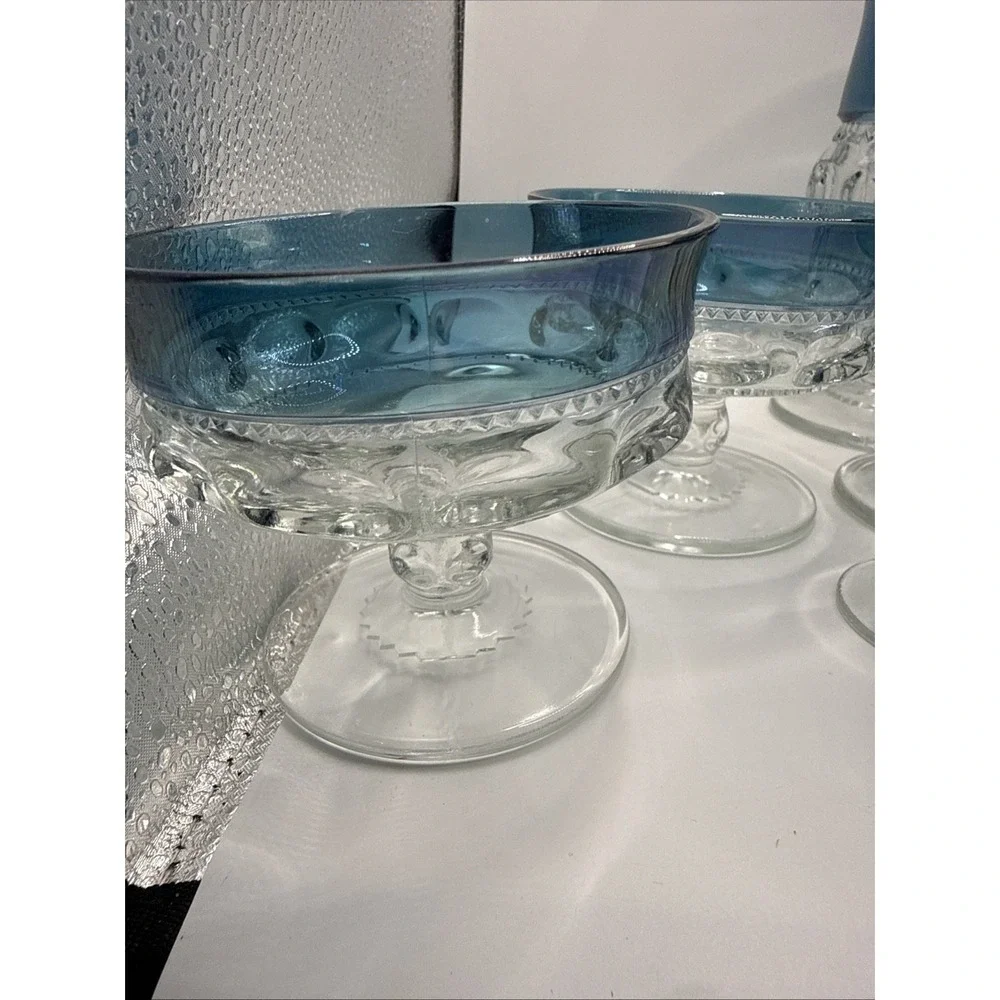 Blue Crown By Colony Set‎ 4 Wine Cup, Water Goblet, Dessert Dish (12 Pieces)